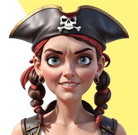 Premium Psd D Pirate Woman Character