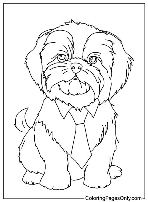 Printable Shih Tzu Coloring Page Free Printable Coloring Pages