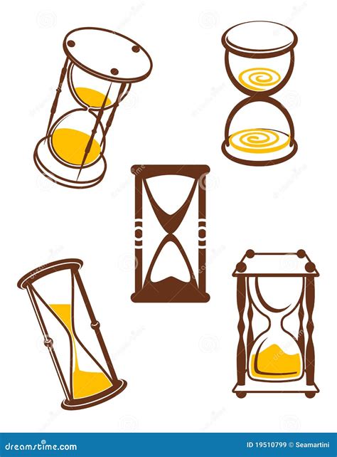 De Symbolen Van De Zandloper Vector Illustratie Illustration Of