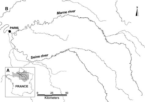 A Location Of The Seine River Basin In France And B Location Of The