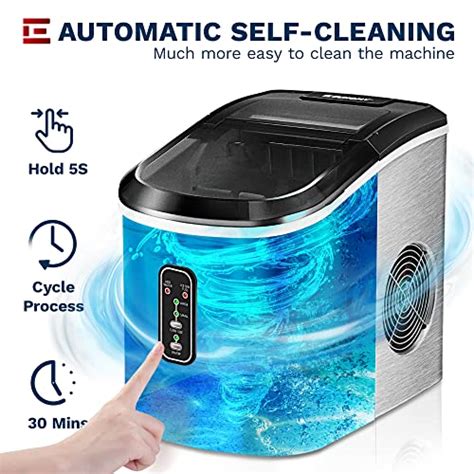 EUHOMY Ice Maker Machine Countertop 26 Lbs In 24 Hours 9 Cubes Ready