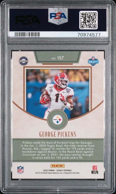 2022 Panini Legacy Rookies Orange 157 George Pickens 199 Rc For