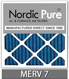 Nordic Pure 12x20x1M7 6 MERV 7 Pleated AC Furnace Air Filter 12x20x1