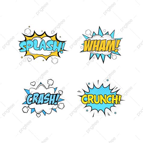 Colorful Speech Bubbles Vector Png Images Splash Wham Comic Burst Png