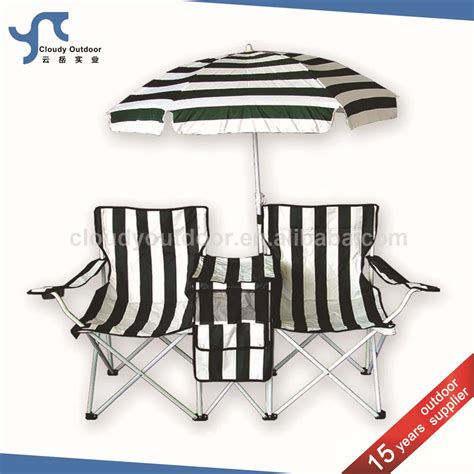 Cooler Double Camping Chair With Umbrella - Buy Double Camping Chair ...