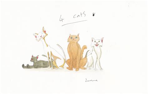 Four Cats by Louisetheanimator on DeviantArt