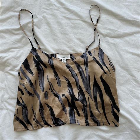 Topshop Leopard Print Silk Cami Top Size 8 Depop