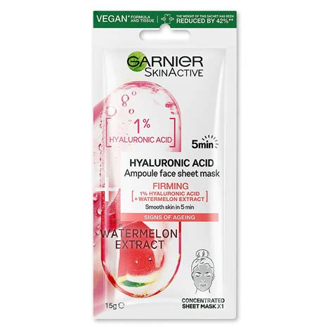 Garnier Skin Active 1 Hyaluronic Acid Watermelon Ampoule Face Sheet