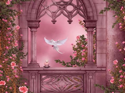 Heaven Garden Wings Lovely Bonito Magic Roses Fantasy Arch