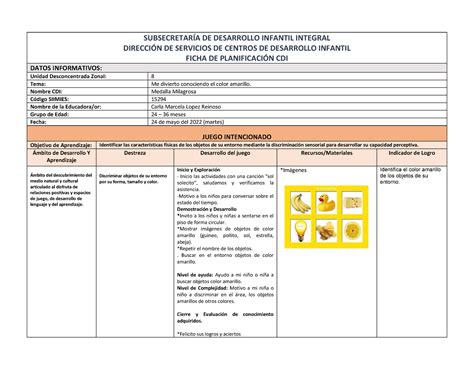 Planificación DEL 24 al 27 DE MAYO SUBSECRETARÍA DE DESARROLLO