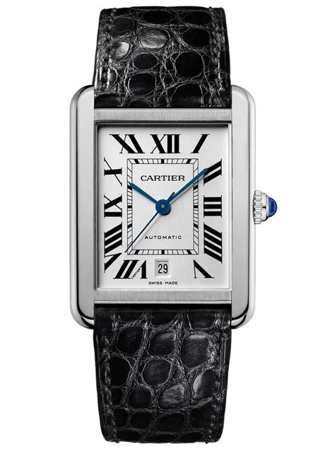 Cartier Tank Solo XL Automatic White Dial Stainless Steel Mens Watch