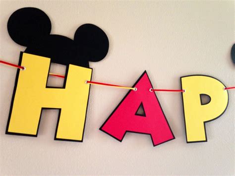 Mickey Mouse Decorations Pc Banner Mickey Mouse Party Banner Etsy