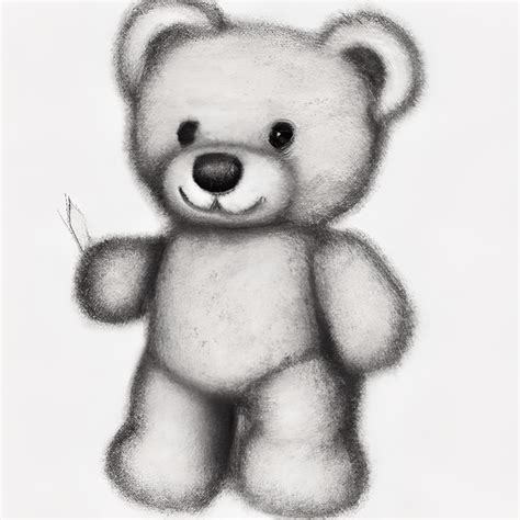 Cute Teddy Bear Pencil Drawing