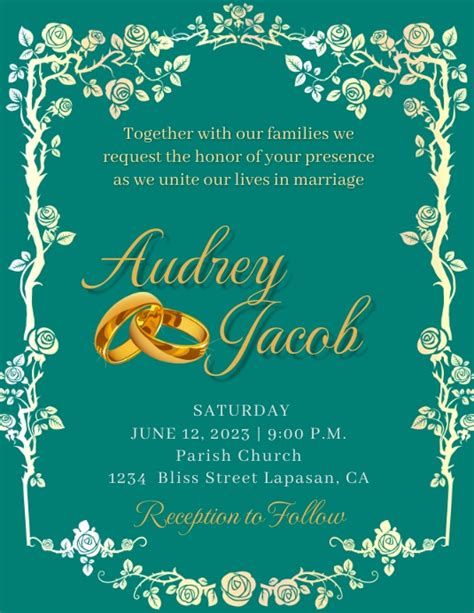 Nuptial Wedding Invitation Template Postermywall