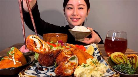 【asmr】ささみチーズフライand海老フライ Eatingsounds モッパン 咀嚼音 먹방 Youtube