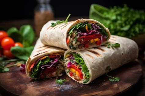 Premium AI Image | Healthy Lunch Wraps Healthy Lunch Recipe