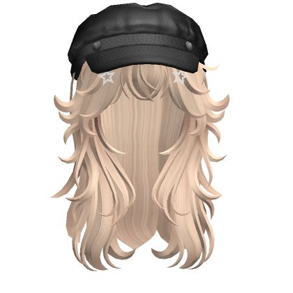 Fluffy Y2K Wolfcut W Beret Cap Blonde Roblox Item Rolimon S