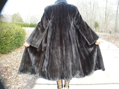 Designer Full Length Revillon Saks Th Ave Sable Black Mink Fur Coat