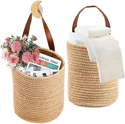 Amazon Jute Woven Hanging Storage Baskets Pack Wall Hanging