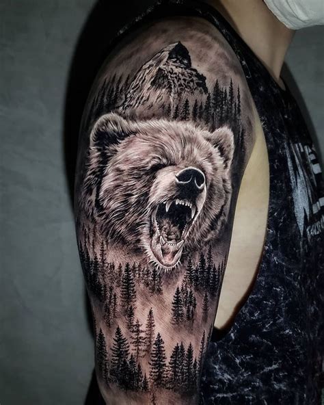 Black Bear Tattoo Black And Grey Tattoos Coutinho Tattoo Grizzly