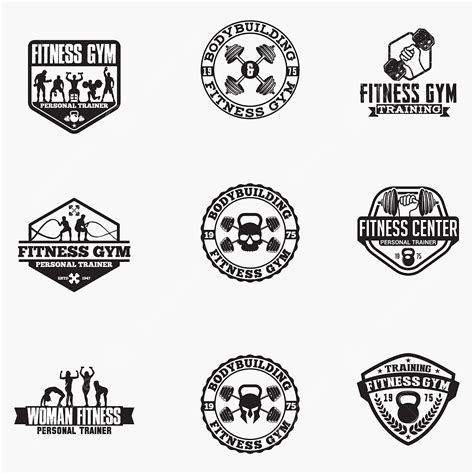 Gym Logo Fitness Vector Design Images, Fitness Gym Logos Badges 2 ...