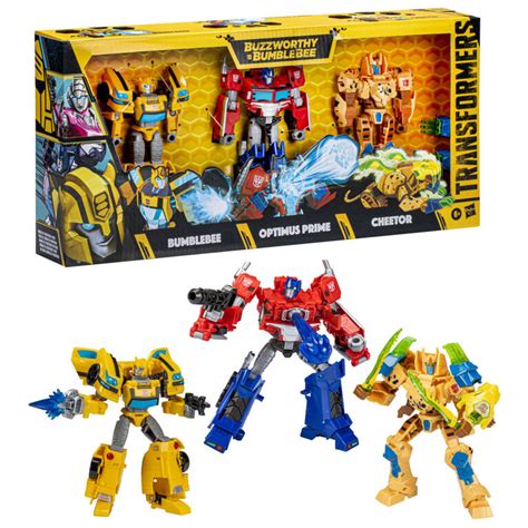 Transformers Toys Buzzworthy Bumblebee Deluxe Heroes of Cybertron 3-Pack Action Figures, 5-inch ...