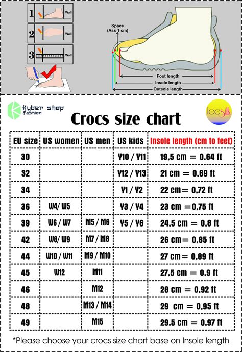 Crocs Printable Size Chart - Printable Calendars AT A GLANCE