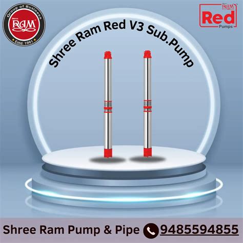 1 HP SHREE RAM RED V3 SUBMERSIBLE PUMP Power 0 5 HP At Rs 5760 Piece