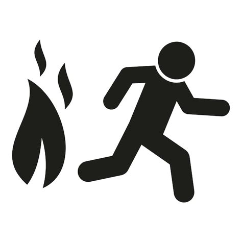 Premium Vector Fire Evacuation Icon Simple Vector Pull Help Person