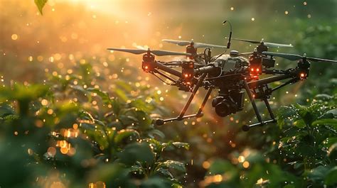 Premium Photo | Professional agriculture drone on the green field