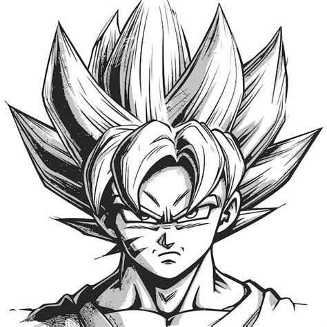 Premium Vector Goku Line Art Vector