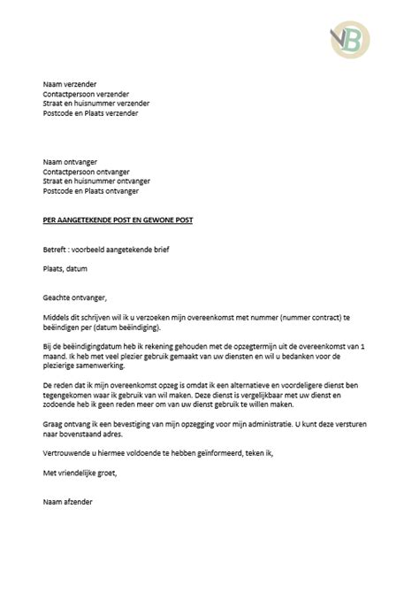 Voorbeeld Aangetekende Brief