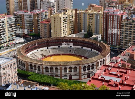 Bullfighting Arena Malaga Costa Del Sol Andalusia Spain Stock Photo