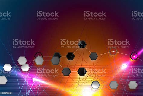 Abstract Tech Background Futuristic Technology Interface Vector Illustration With Many Geometric