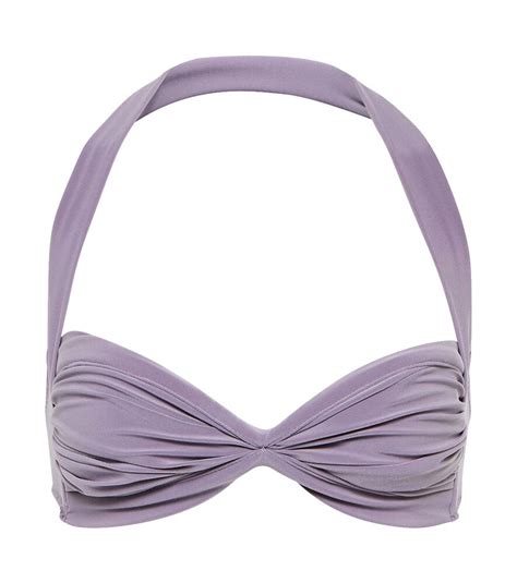 Buy Norma Kamali Bill Bra Halterneck Bikini Top Purple At 30 Off