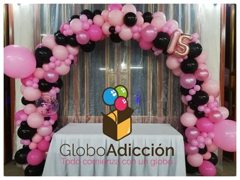 Arco De Globos Rosa Y Negro Bolas De Navidad Caseras Globos Decoracion Cumpleaños Minnie