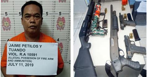 cops arrest   illegal possession  firearms  cavite philippine