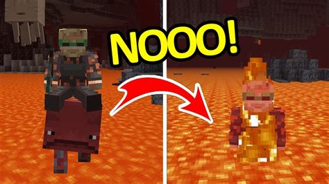 500 Worst Minecraft Fails And Wins Of All Time Dismounted Off A Strider And Fell Into Lava Youtube