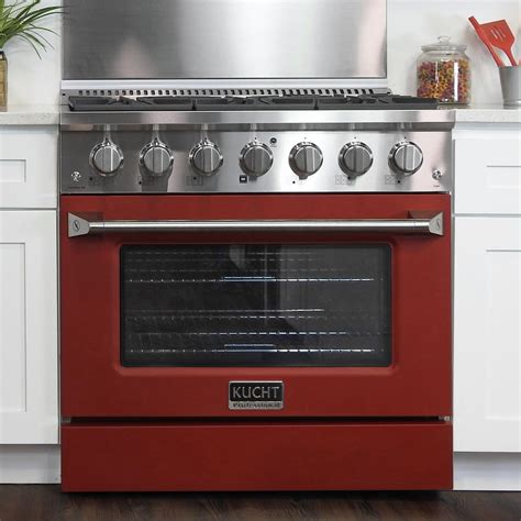 Kucht 36 Inch Propane Gas Range With Sealed Burners And 52 Cu Ft Conv