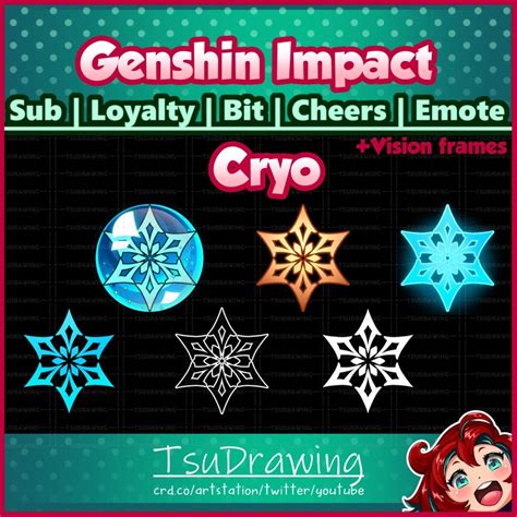 Fanart 18 Pack Genshin Impact Elements Cryo Vision Frames Etsy