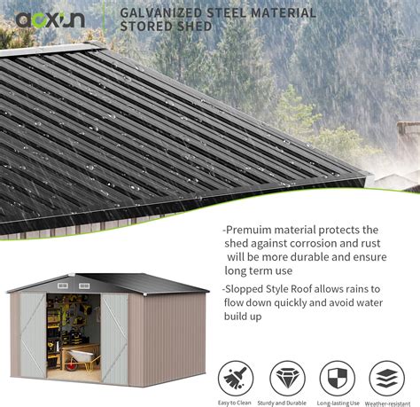 Aoxun Cobertizo De Almacenamiento Al Aire Libre Impermeable X Pies