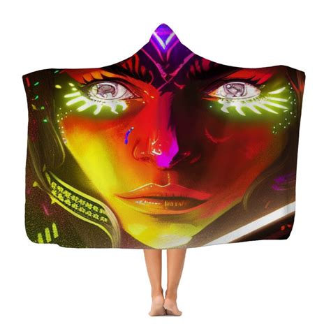 Hardcore Stuff Psychedelic Hooded Blanket Etsy UK