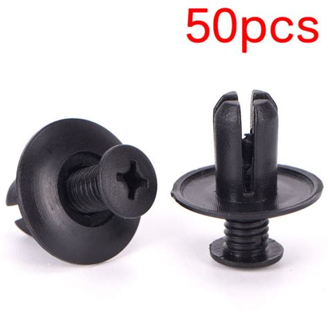 Fkend 50pcs 8mm Auto Car Bumper Fender Retainer Push Black Plastic Clips Fasteners Lazada Ph