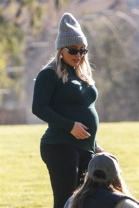 Hilary Duff Shows Her Baby Bump During A Park Day In Sherman Oaks