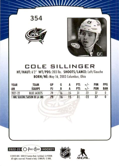 Ud O Pee Chee Opc Base Blue Border Cole Sillinger Ebay