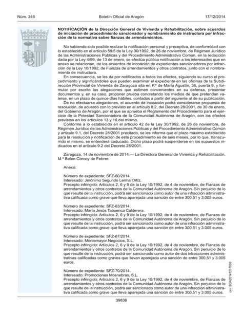 NOTIFICACIÓN de la Dirección General de Vivienda y