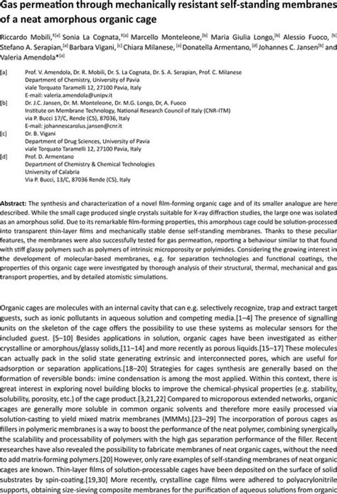 Gas Permeation Through Mechanically Resistant Self Standing Membranes