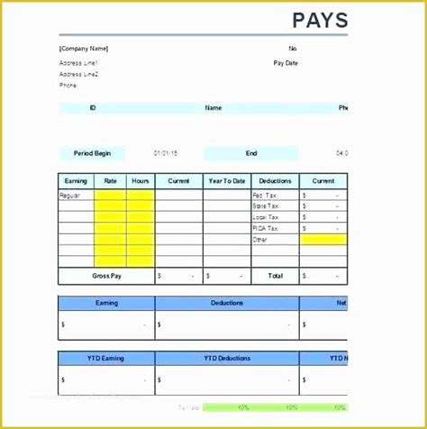 Free Editable Pay Stub Template Of 7 Pay Stub Template Excel Free ...