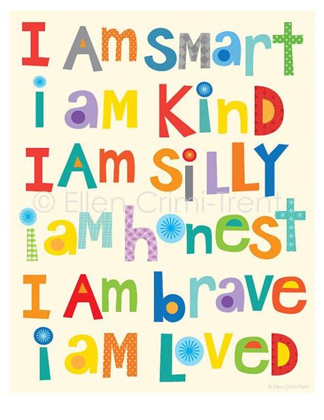 Kids Wall Art I Am Smart Typography Print Art Wall Kids Smart