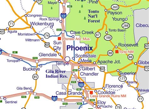 Phoenix City Map Arizona - Cities And Towns Map